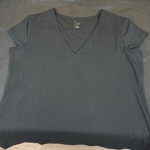 A New Day Black V-Neck T-Shirt size x-large new without tags black vneck top